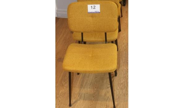 4 design stoelen vv gele stof